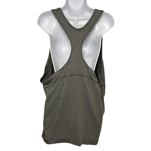 All in Motion Gray Racerback Tank Top 3X |Activewear Knot-Front Detail Plus Size - Picture 3 of 7